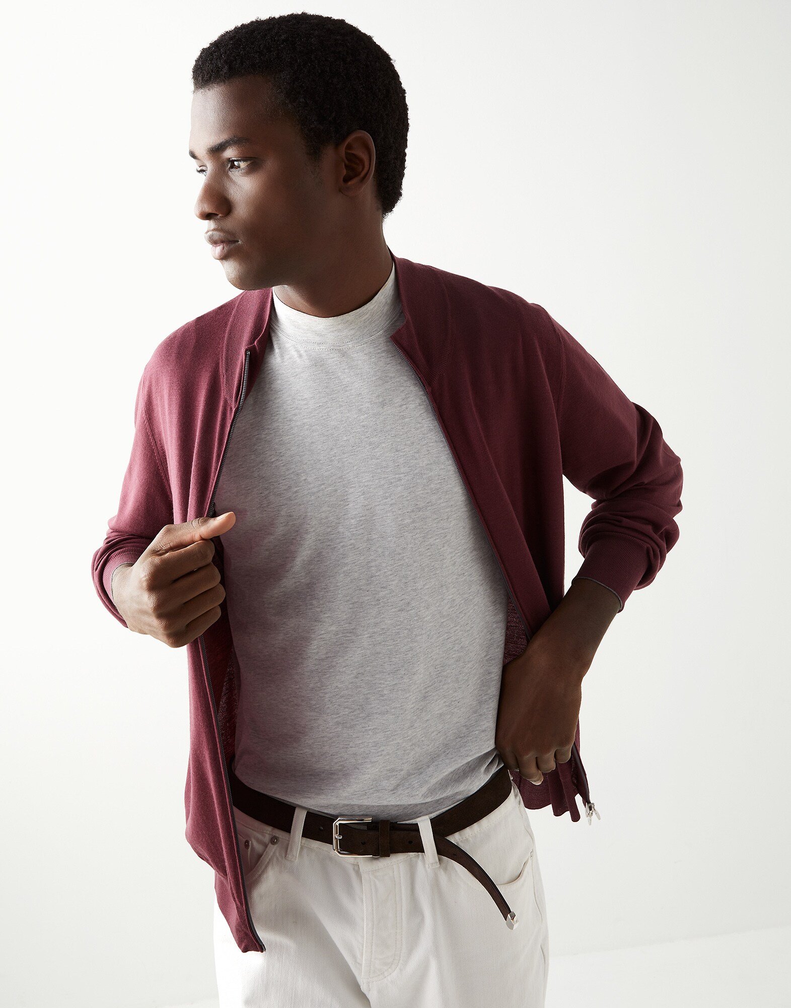 Zip-front Cardigan - Editorial view