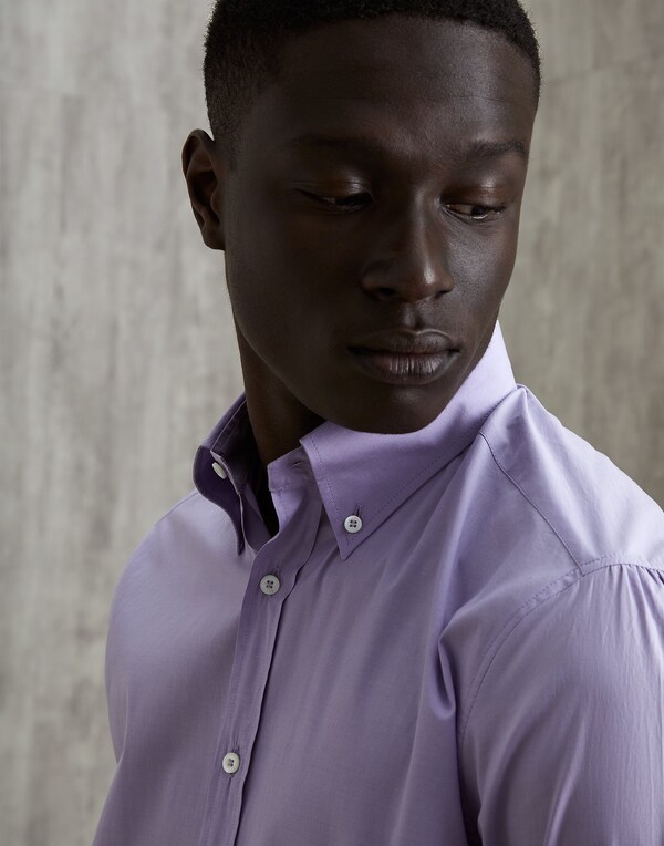 Cotton shirt Light Purple Man - Brunello Cucinelli 
