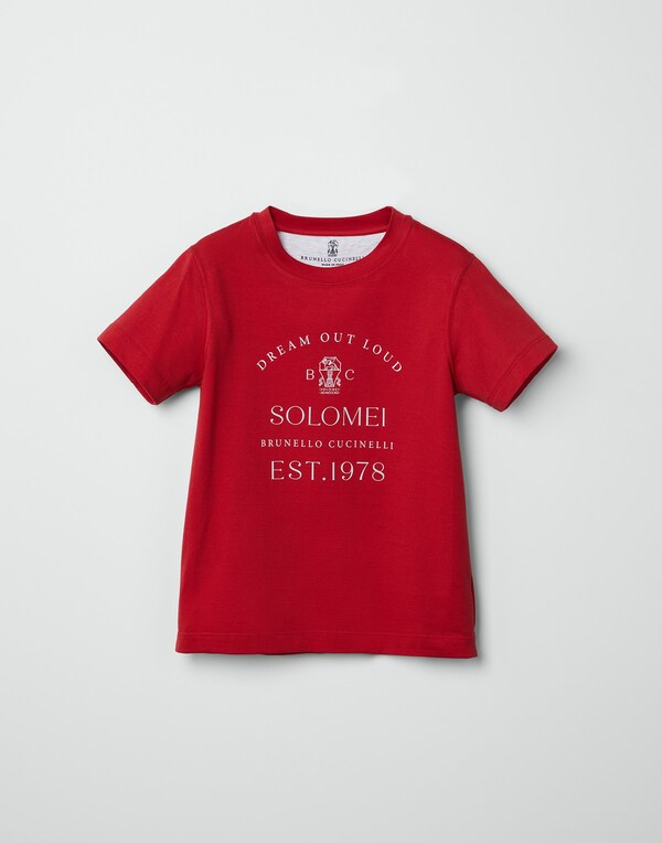 T-shirt imprimé Rouge Garçon - Brunello Cucinelli