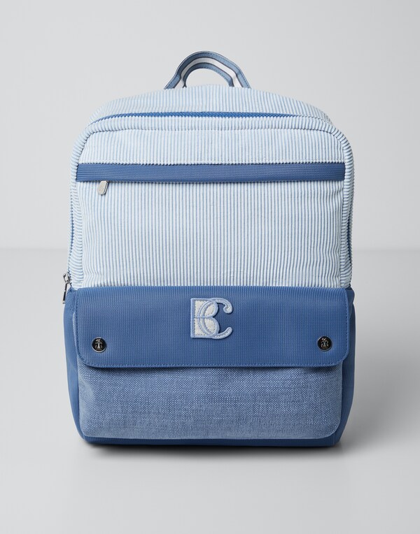 Backpack with BC Badge Azure Boy - Brunello Cucinelli