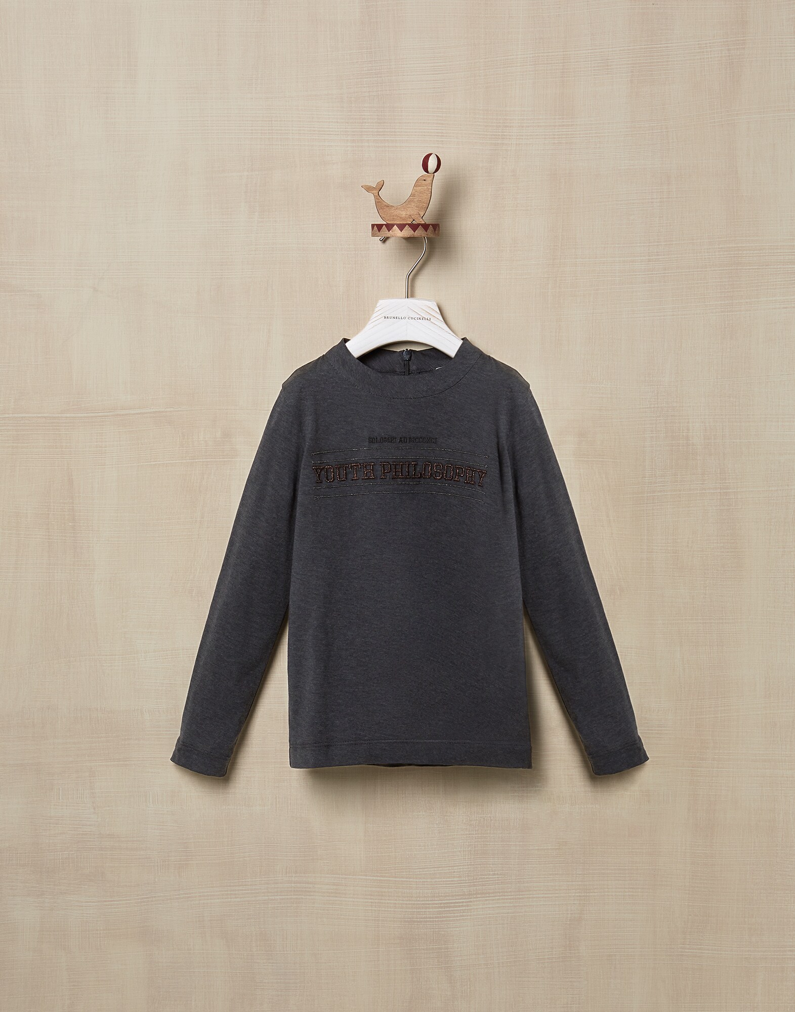 T-Shirt Anthracite Girl 1 - Brunello Cucinelli