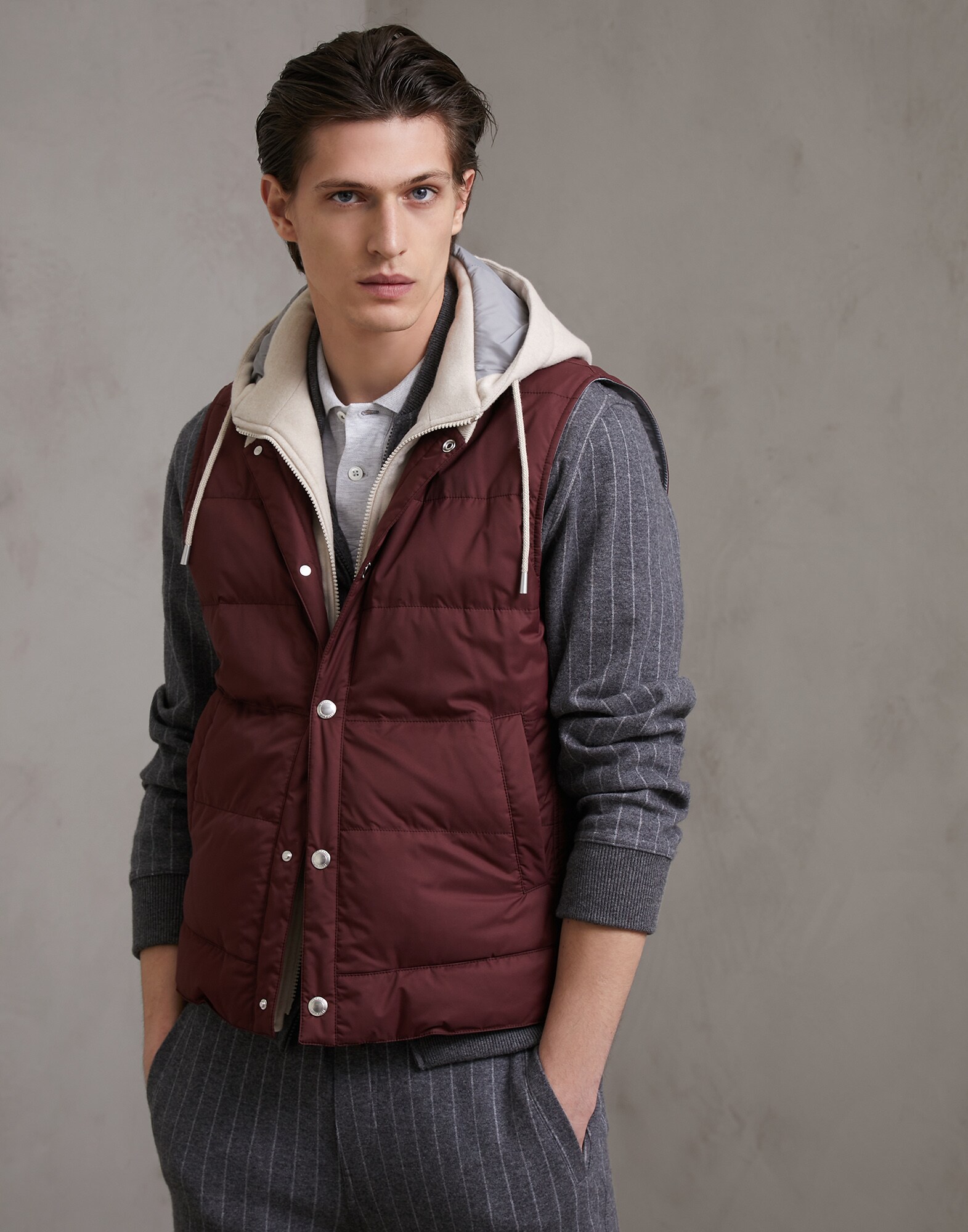 Outerwear Jacket Amaranth Red Man 1 - Brunello Cucinelli