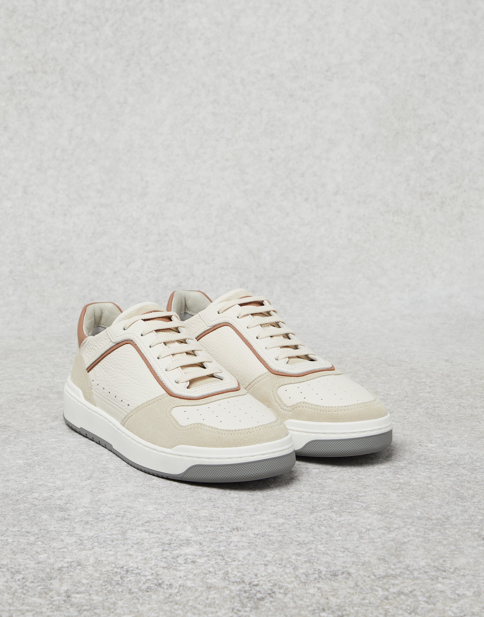 Calfskin and suede sneakers