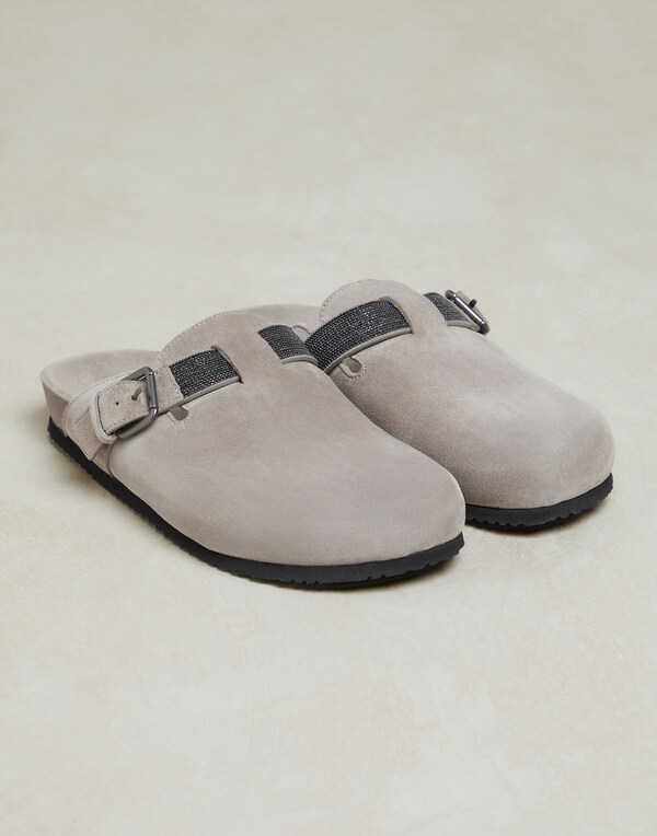 Suede clogs Cool Beige Woman - Brunello Cucinelli