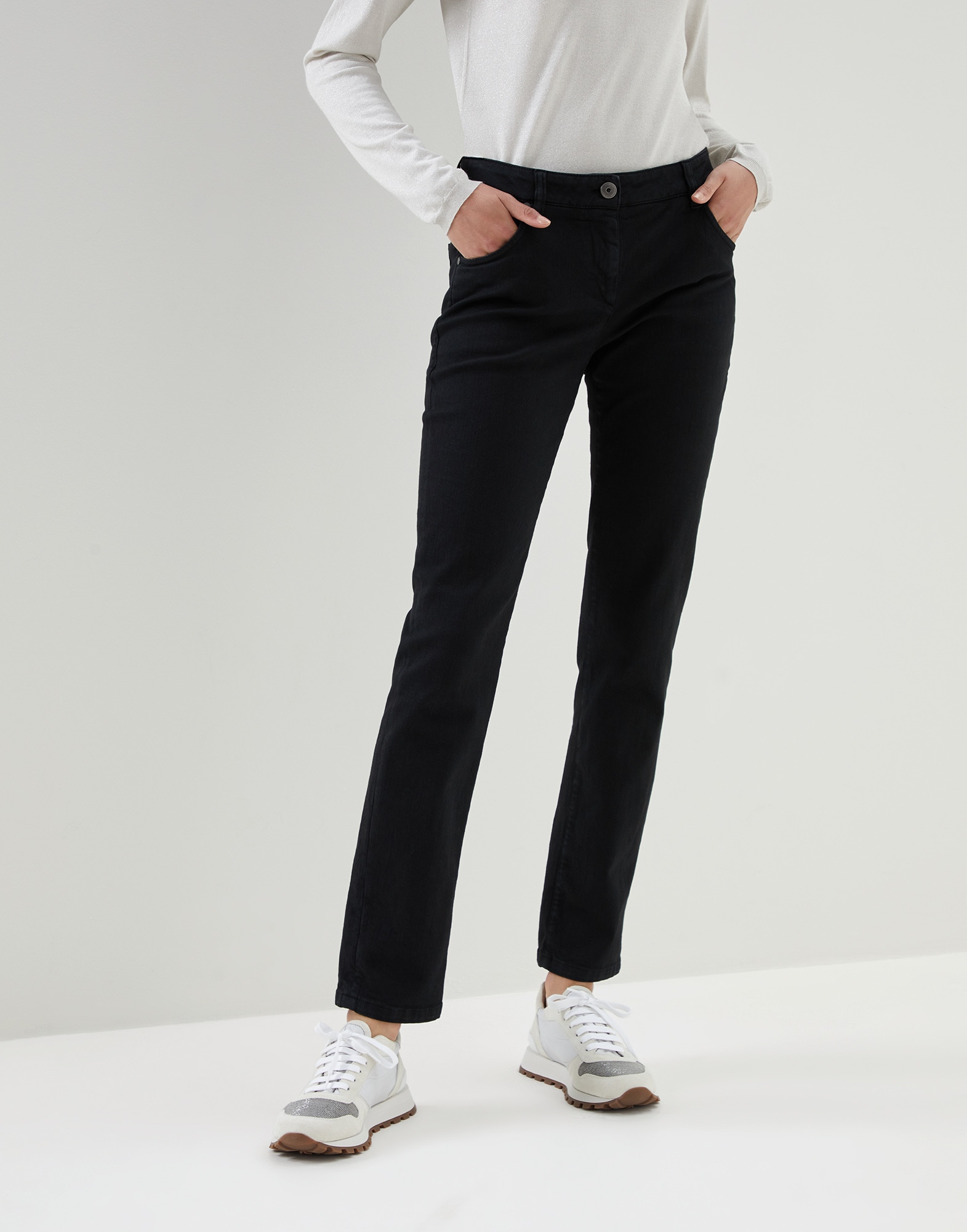 Stretch denim trousers (222MH137P5495) for Woman | Brunello Cucinelli