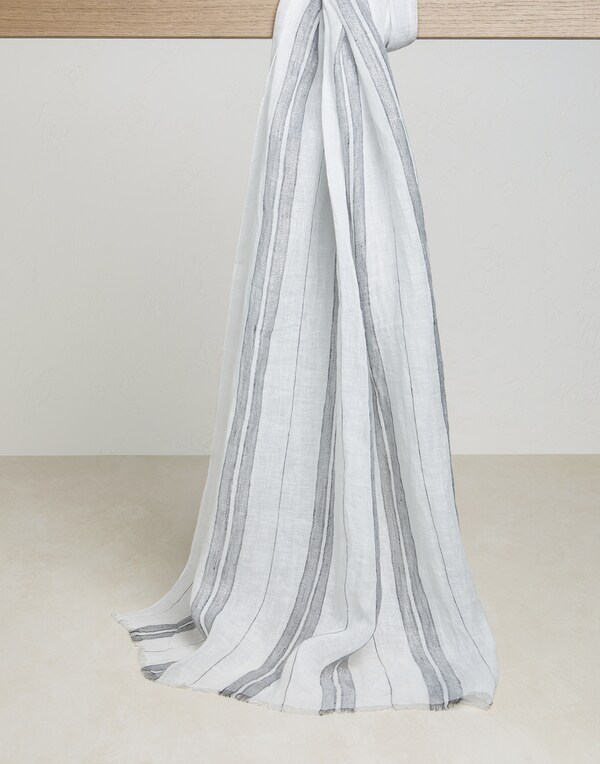 Linen scarf Grey Woman - Brunello Cucinelli