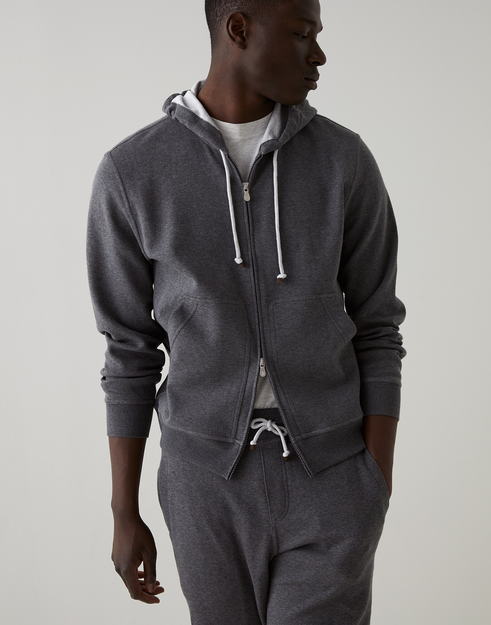 Sweatshirt with hood Lead Man - Brunello Cucinelli