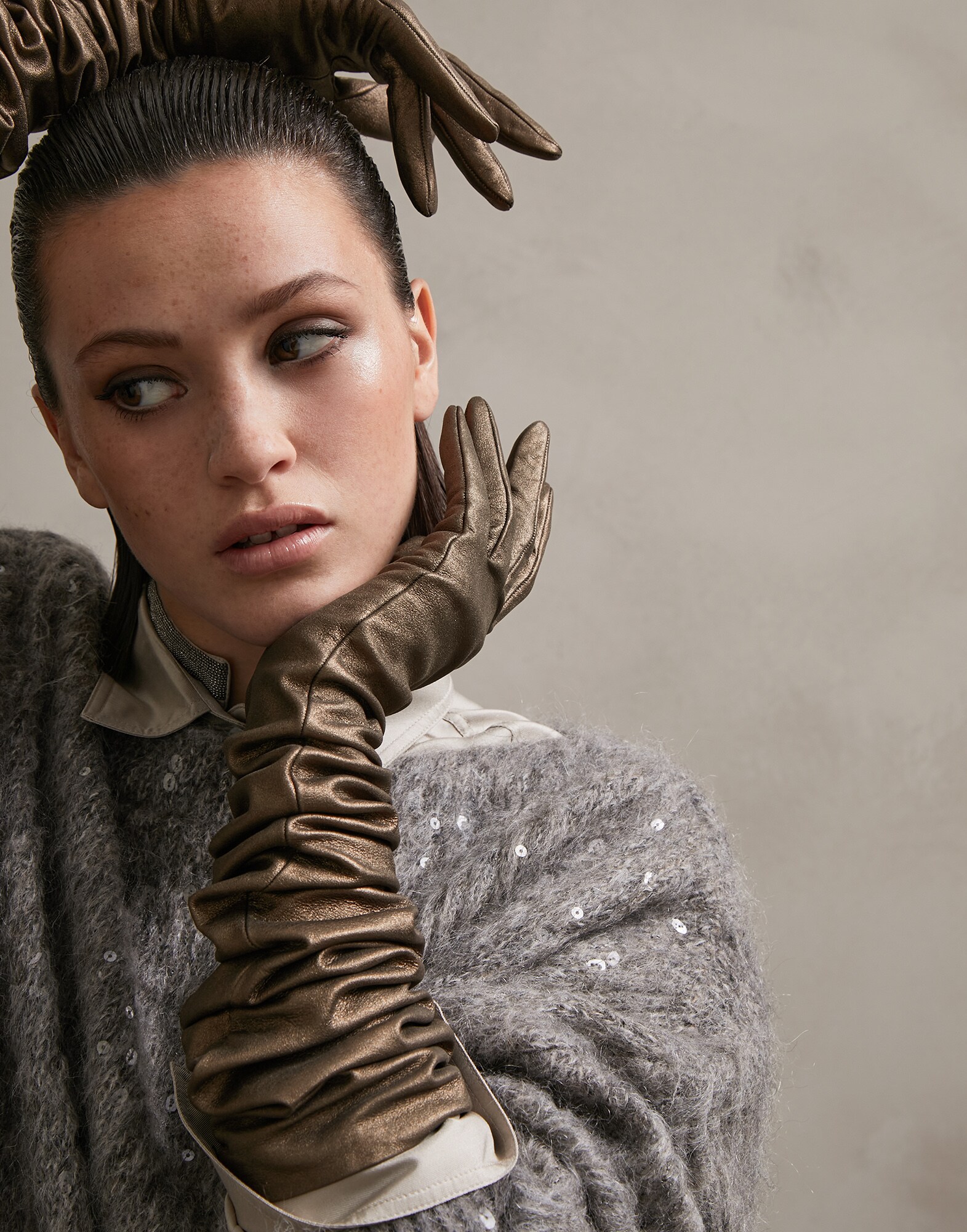 Guantes Bronce Mujer 2 - Brunello Cucinelli