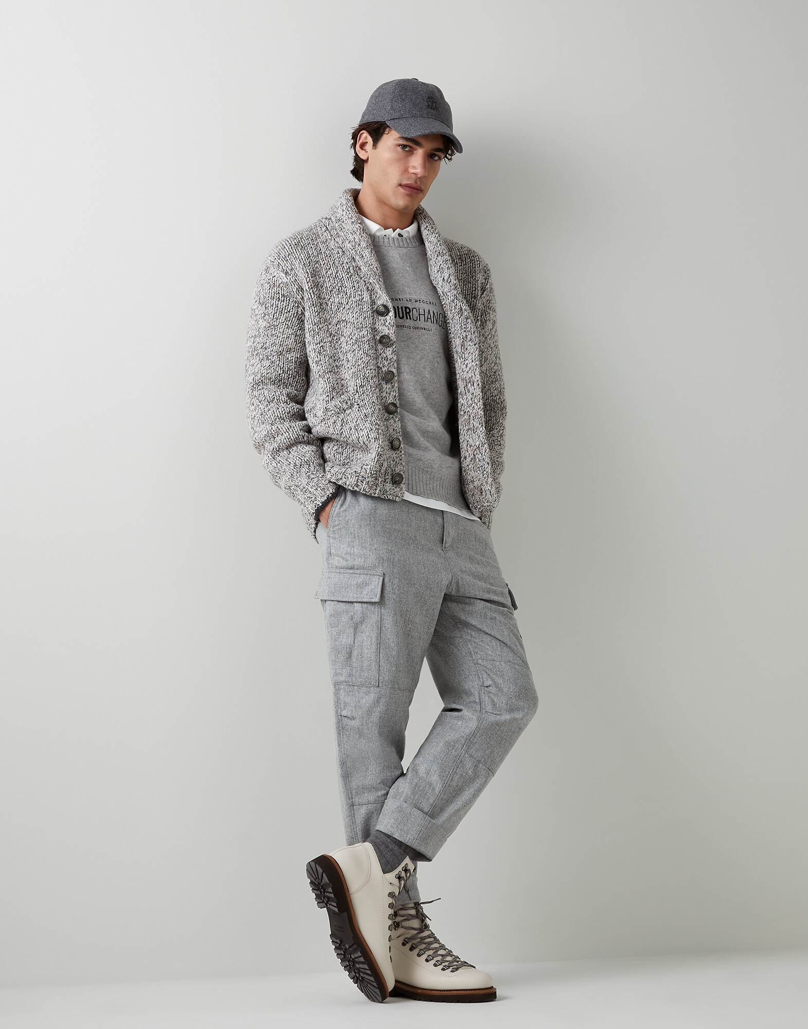 Button-front Cardigan - Full look