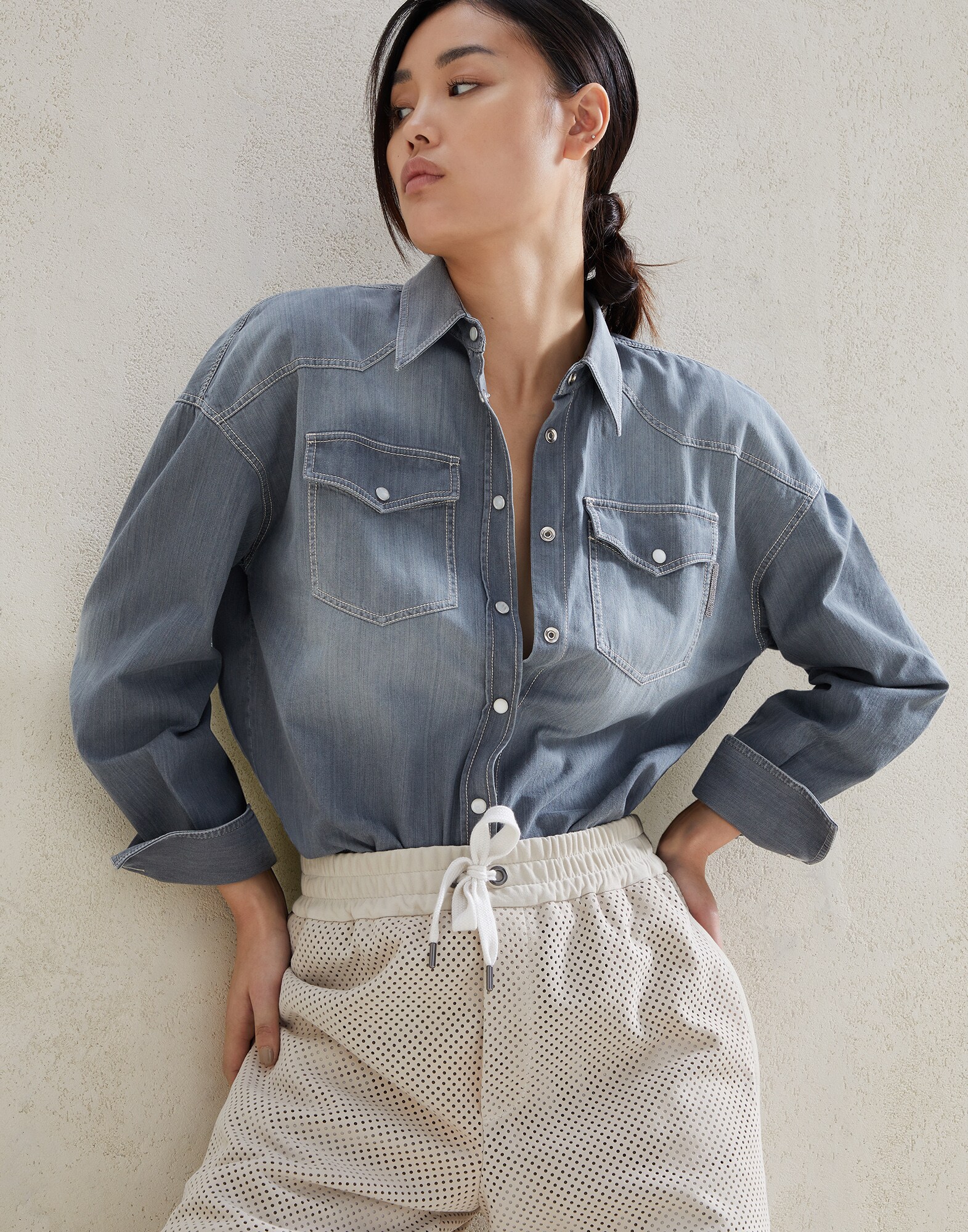 Denim shirt Medium Denim Woman - Brunello Cucinelli