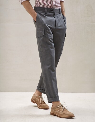 Leisure fit trousers with cargo pockets Lead Man - Brunello Cucinelli 