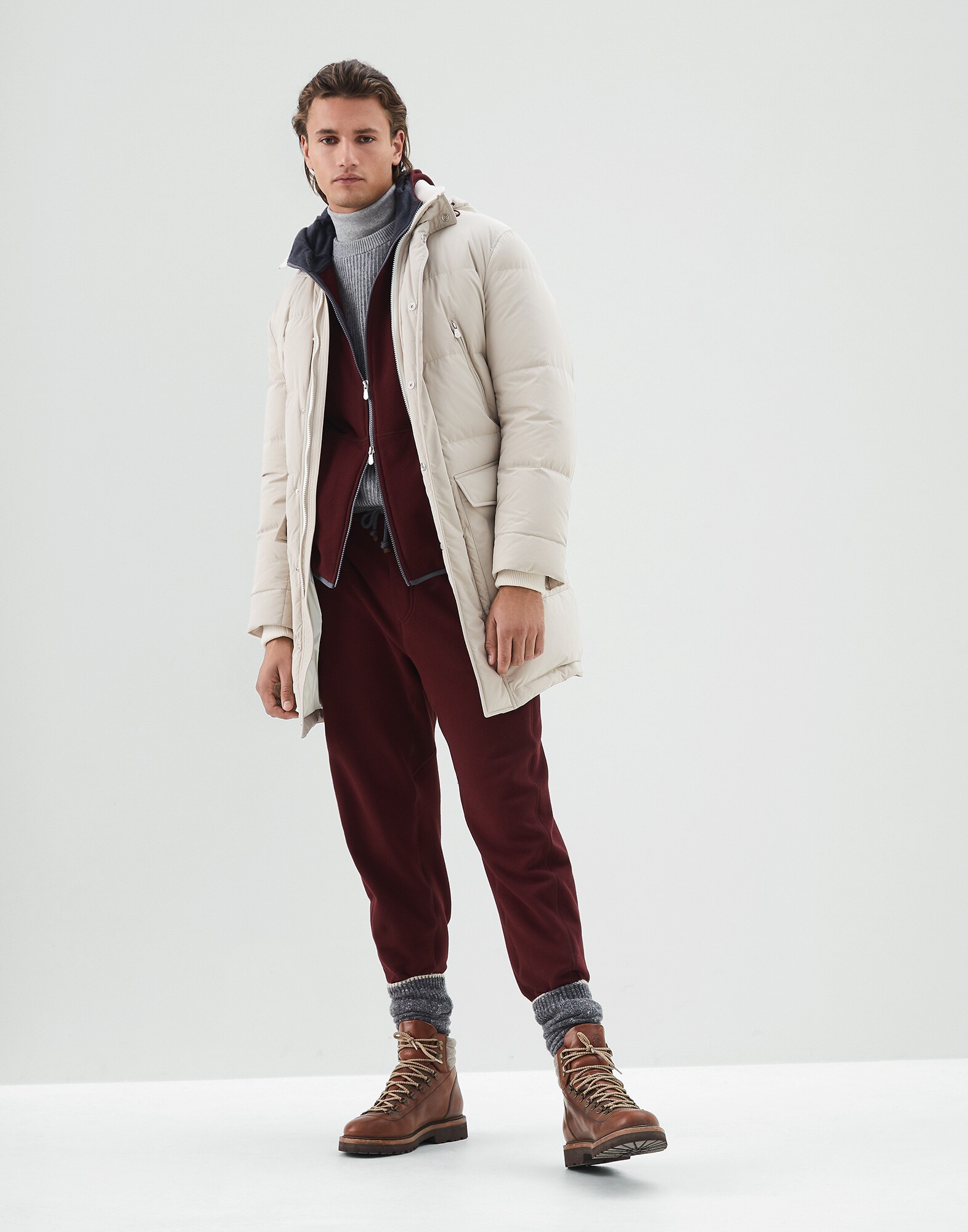 Sweatshirt Amaranth Red Man 3 - Brunello Cucinelli