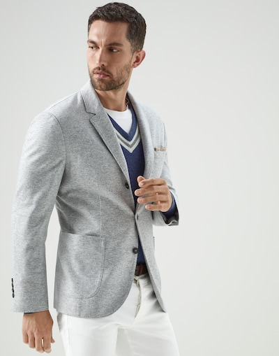 Cashmere blazer Pearl Grey Man - Brunello Cucinelli 