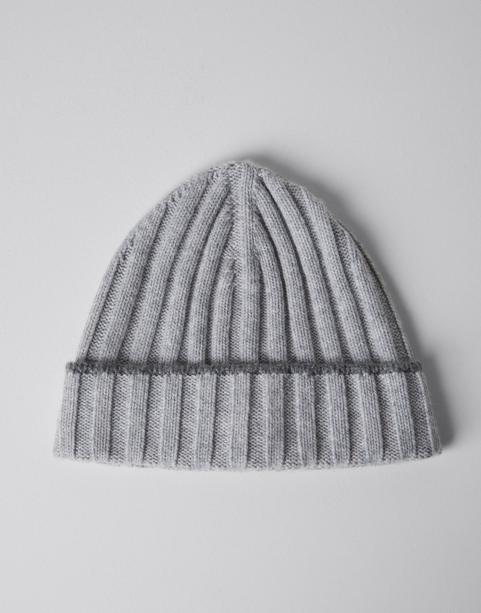 Cashmere rib knit beanie