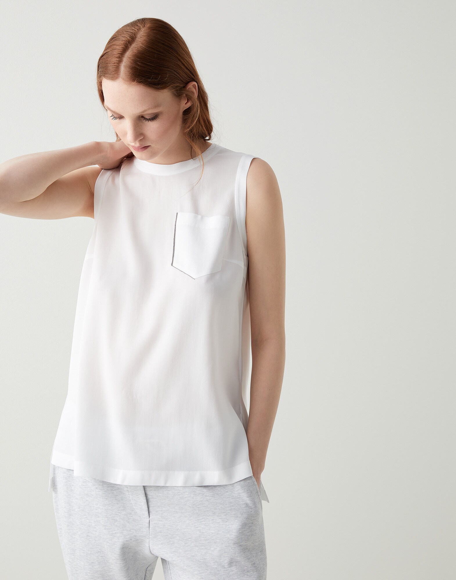 Haut en soie Blanc Femme - Brunello Cucinelli