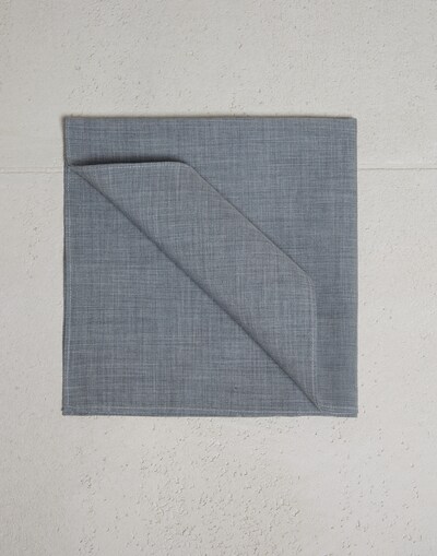 Cotton pocket square Grey Man - Brunello Cucinelli 