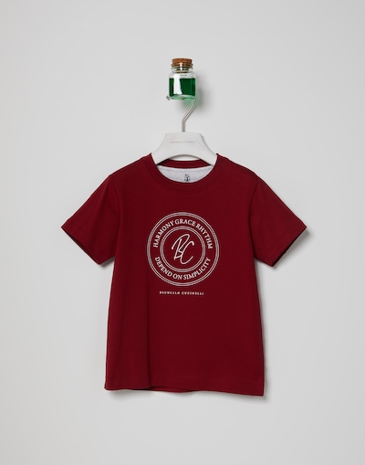 T-Shirt aus Jersey Rubinrot Jungen - Brunello Cucinelli 