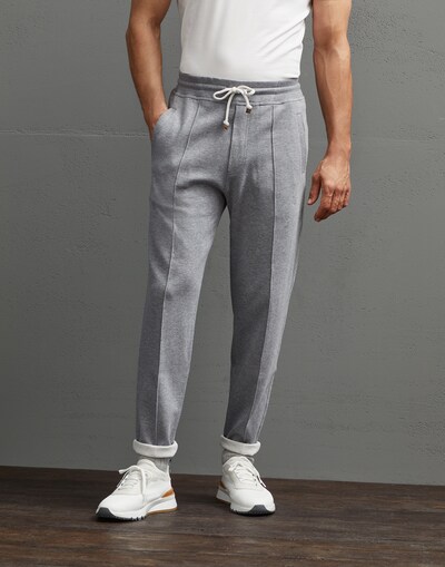 Trousers with crête Medium Grey Man - Brunello Cucinelli 