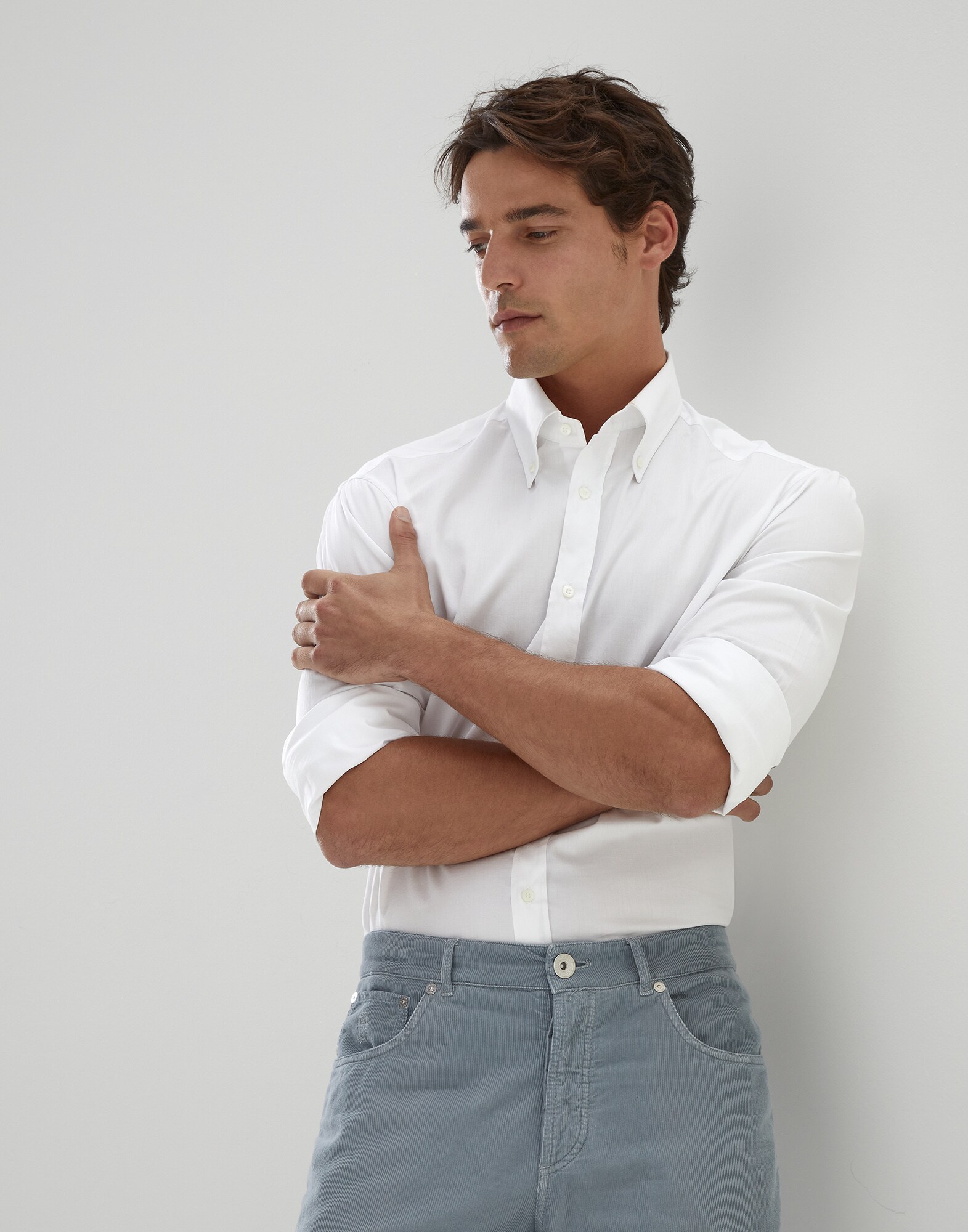 Chemise en sergé Blanc Homme - Brunello Cucinelli