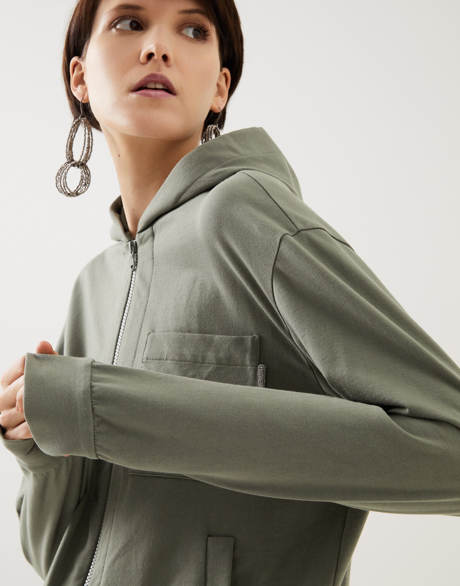 Topwear con cappuccio Militare Donna - Brunello Cucinelli
