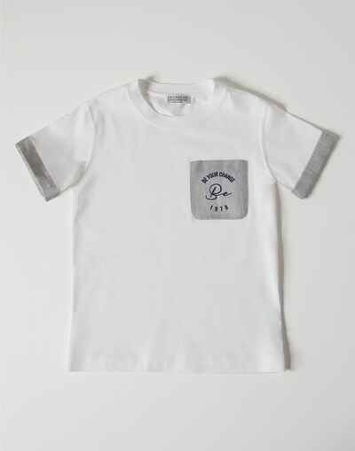 Pajama T-shirt White Little Things - Brunello Cucinelli 