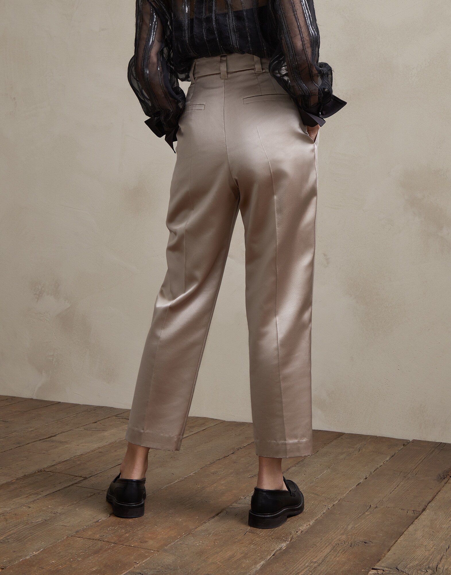 Trousers Warm Beige Woman 1 - Brunello Cucinelli