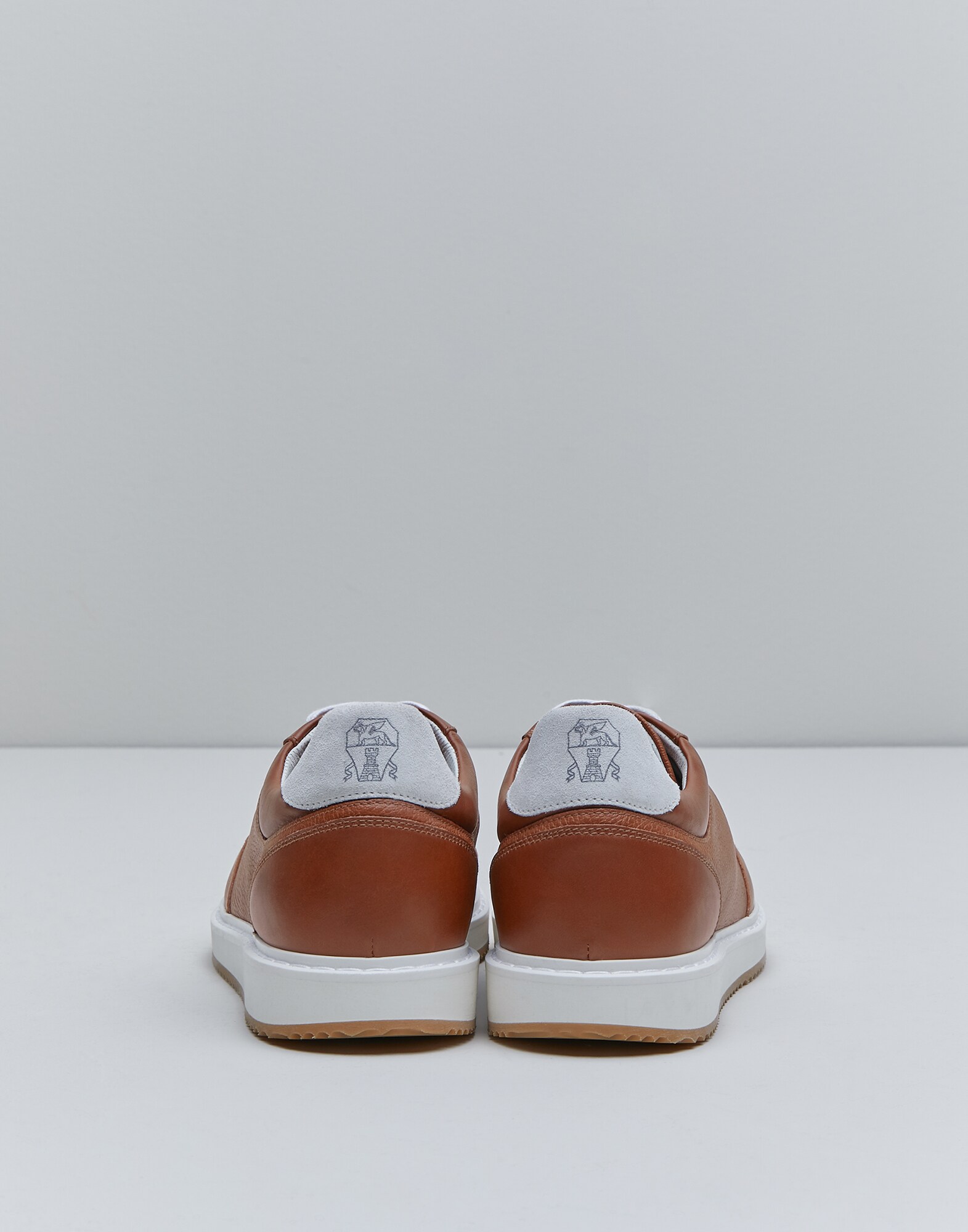 shegoes calfskin and split leather sneaker