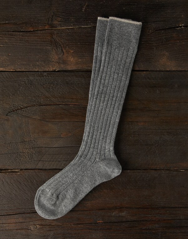 Rib knit socks Dark Grey Man - Brunello Cucinelli 