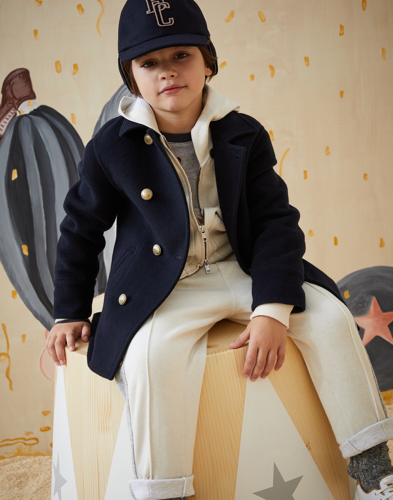 Coat Navy Blue Boy 3 - Brunello Cucinelli
