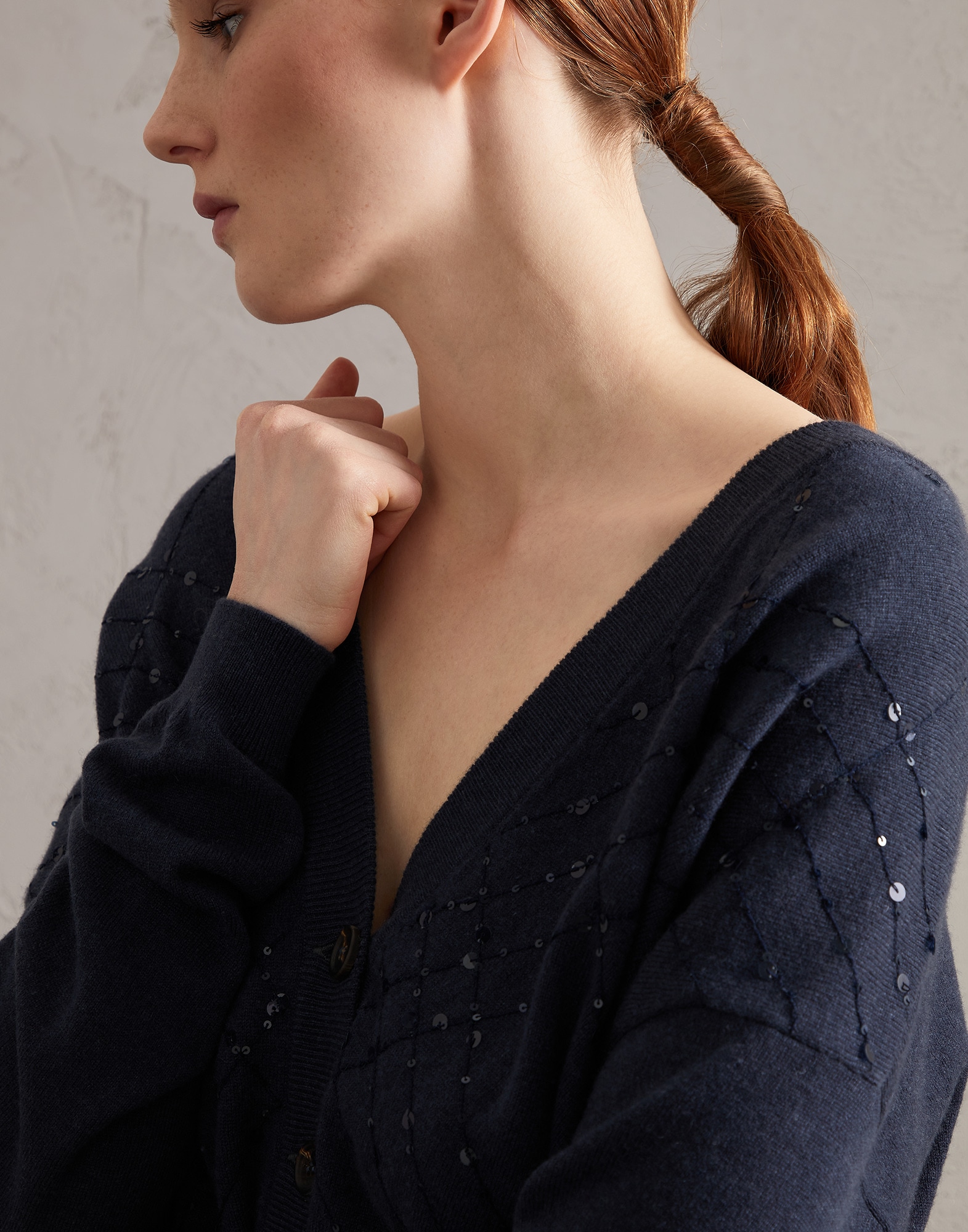 Cashmere cardigan Blue Woman - Brunello Cucinelli
