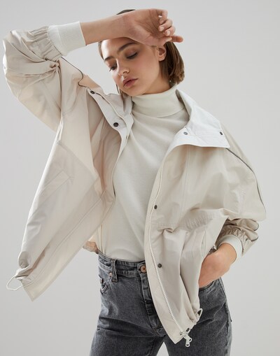 Vêtement d’extérieur en taffetas Beige Froid Femme - Brunello Cucinelli