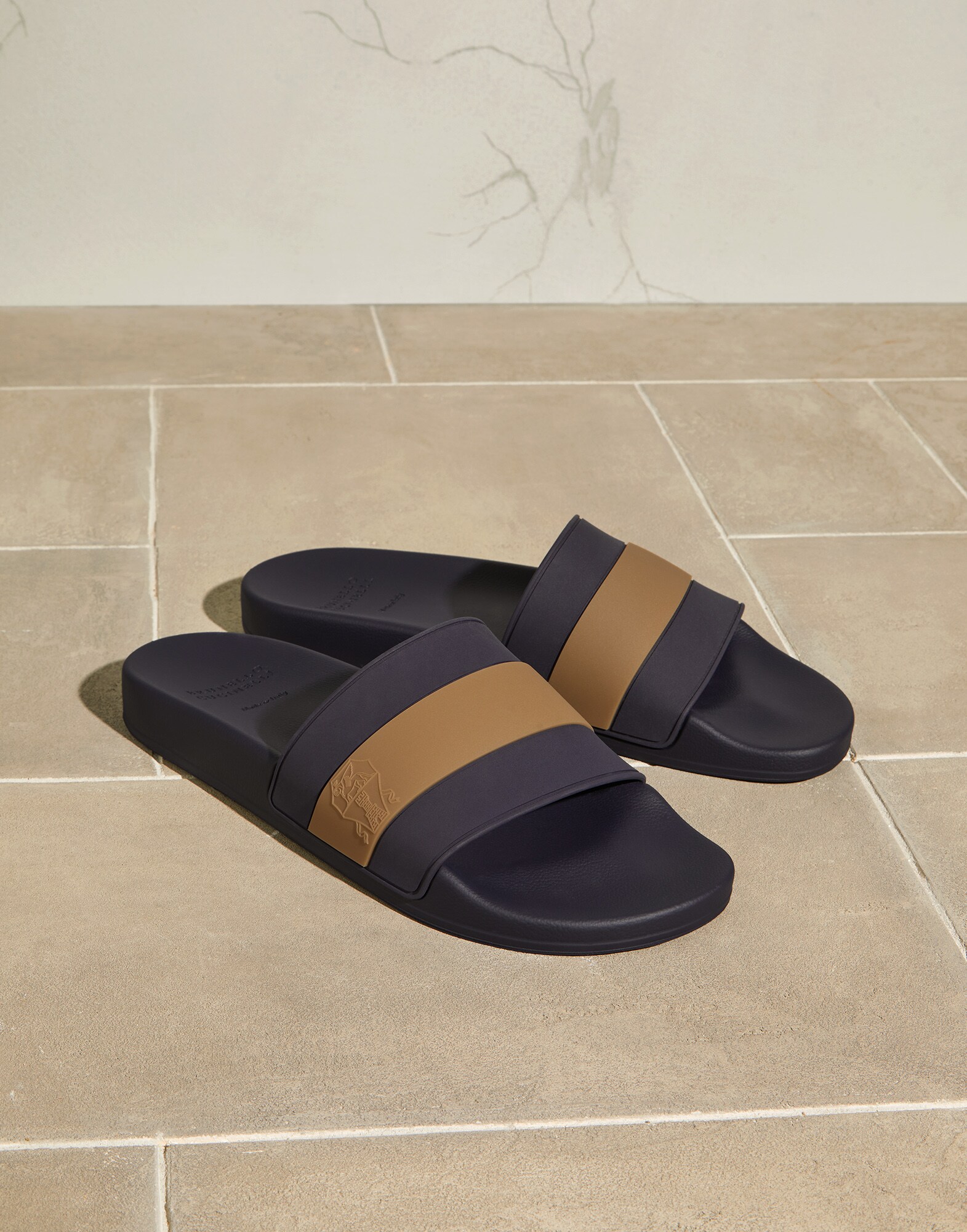 Pantoletten „Pool“ Blau Herren - Brunello Cucinelli