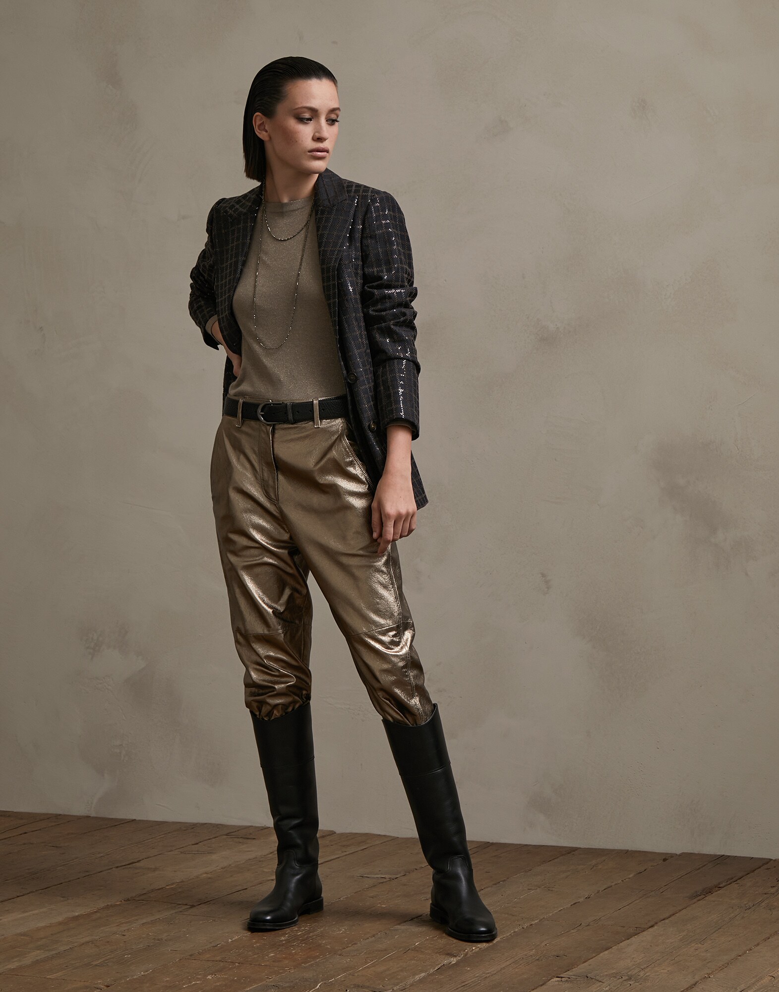 Pull Ras-de-cou Marron Femme 4 - Brunello Cucinelli