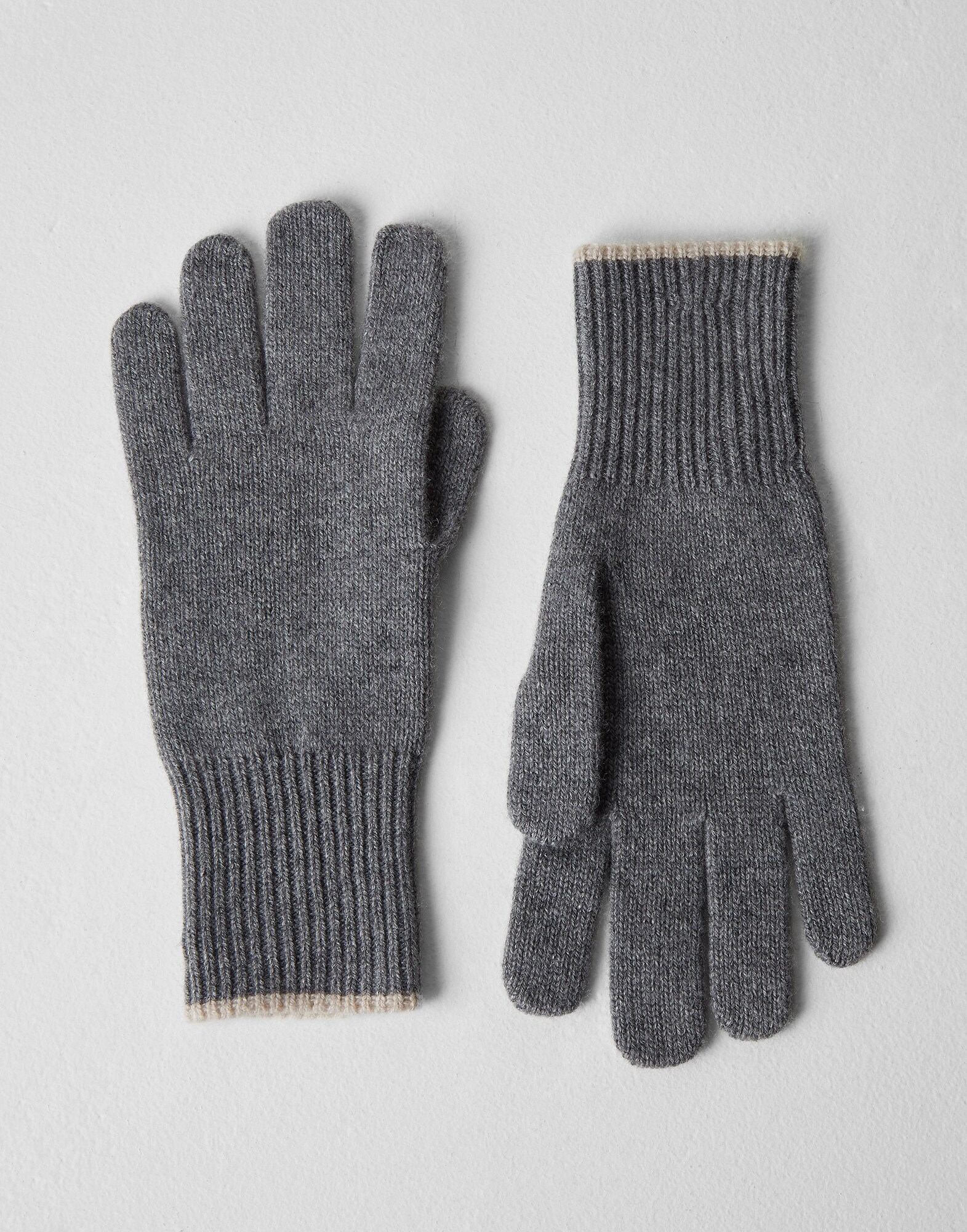 Handschuhe aus Strick Dunkelgrau Herren - Brunello Cucinelli