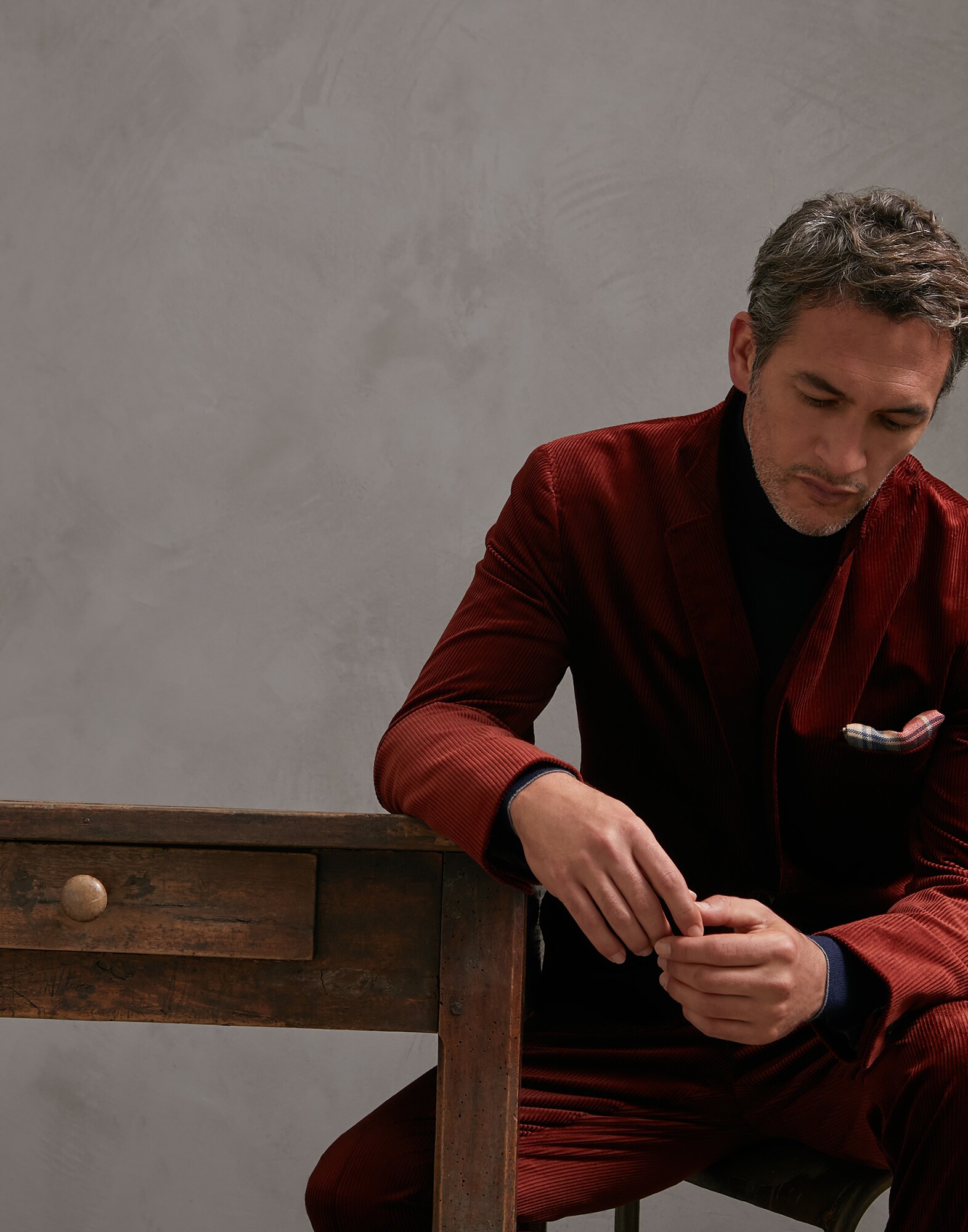 Chaqueta de Botonadura Simple Quemado Hombre 4 - Brunello Cucinelli
