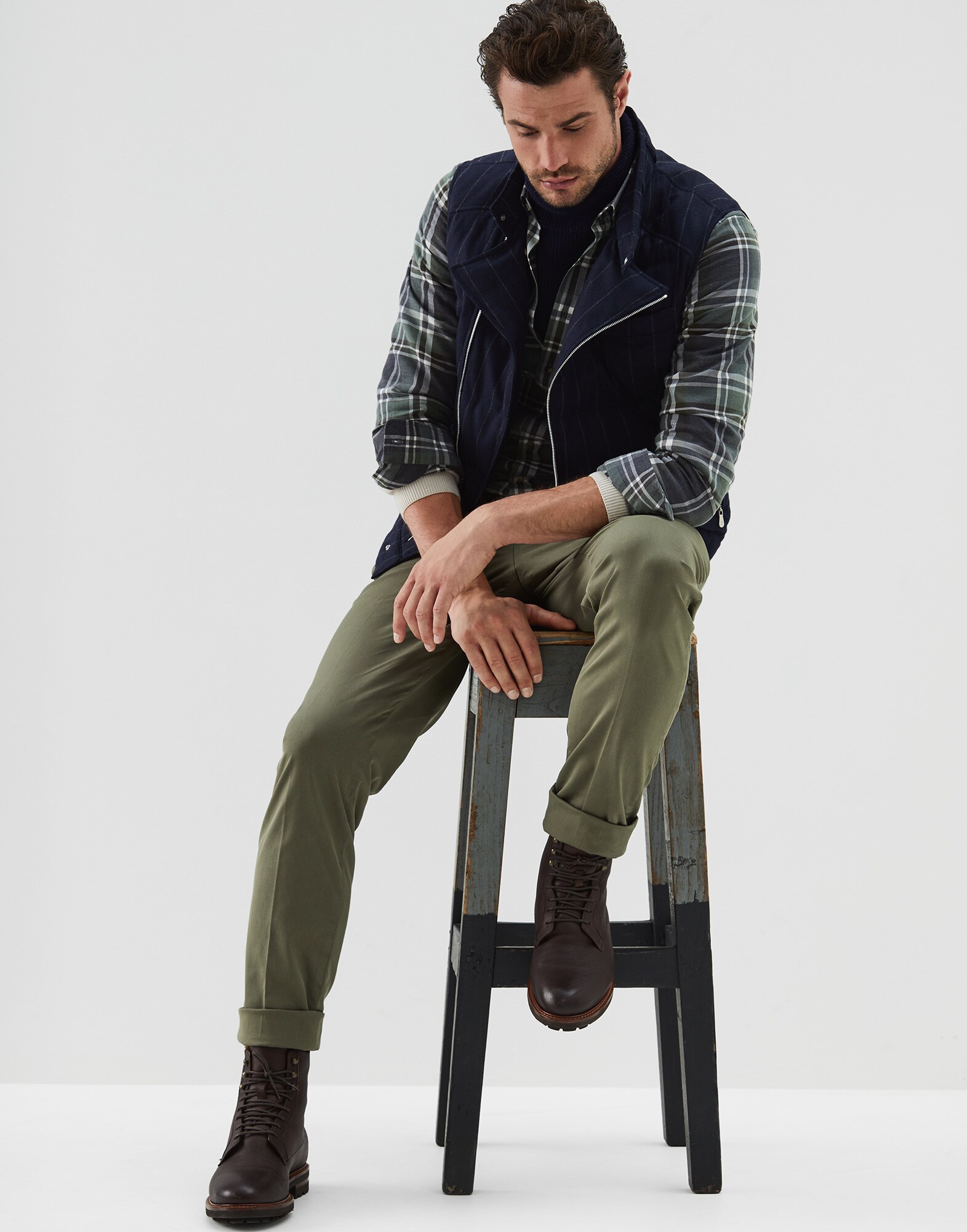 Down Sleeveless Jacket Navy Blue Man 3 - Brunello Cucinelli