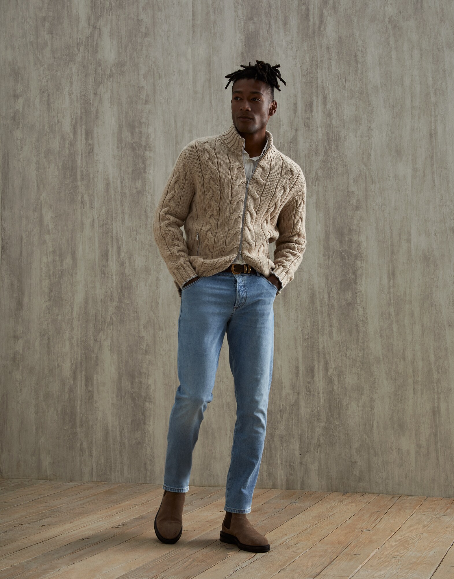 Zip-front Cardigan - Full look