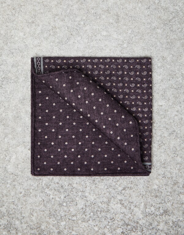 Двусторонний платок-паше из шелка Фиолетовый Мужчина - Brunello Cucinelli