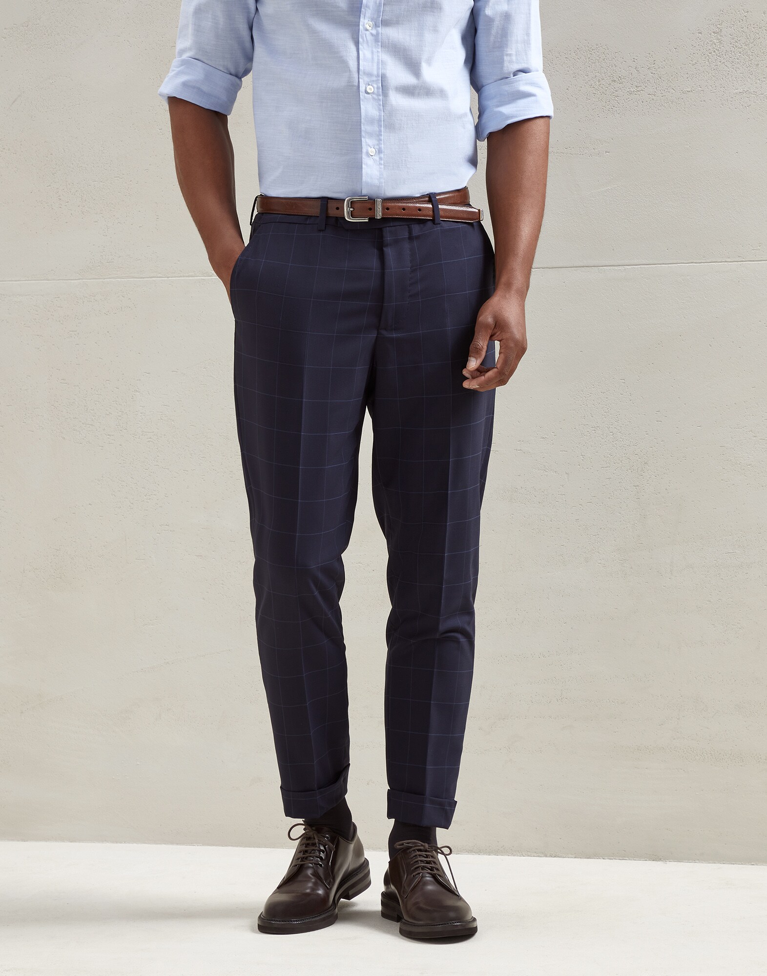 Hose in Formal Fit Blau Herren - Brunello Cucinelli