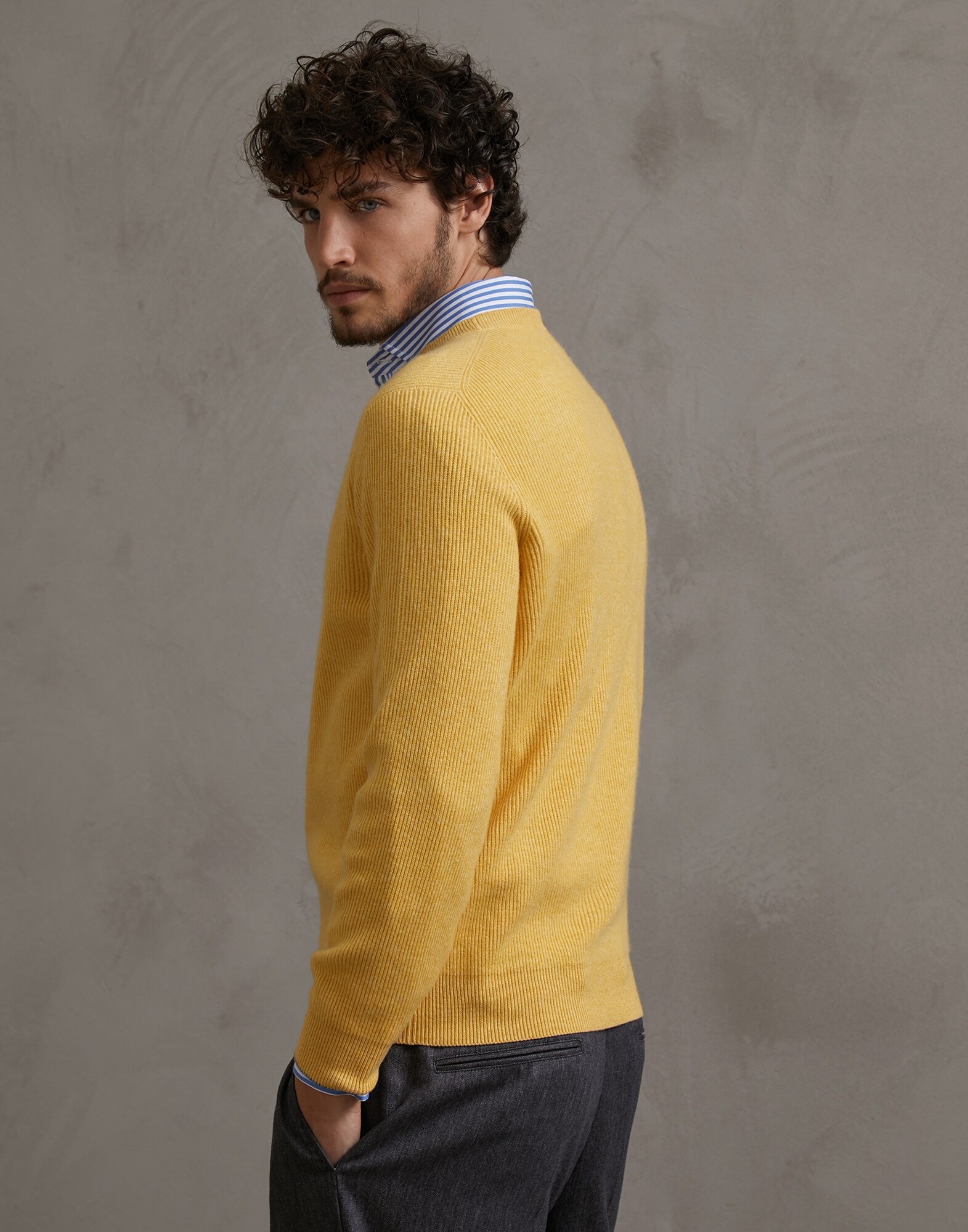 Crewneck Sweater Cedar Man 3 - Brunello Cucinelli