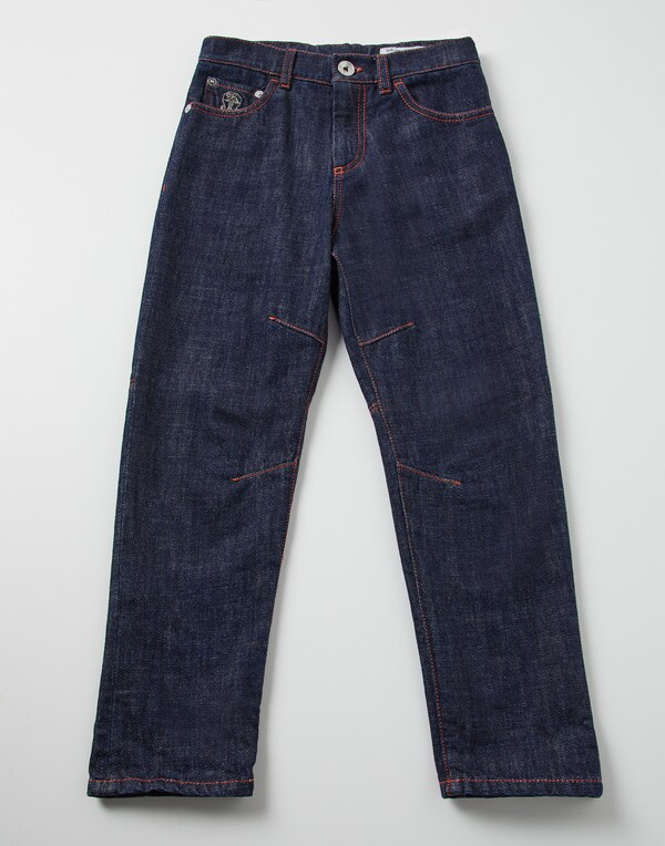 Hose aus Denim Dunkles Jeansblau Jungen - Brunello Cucinelli 