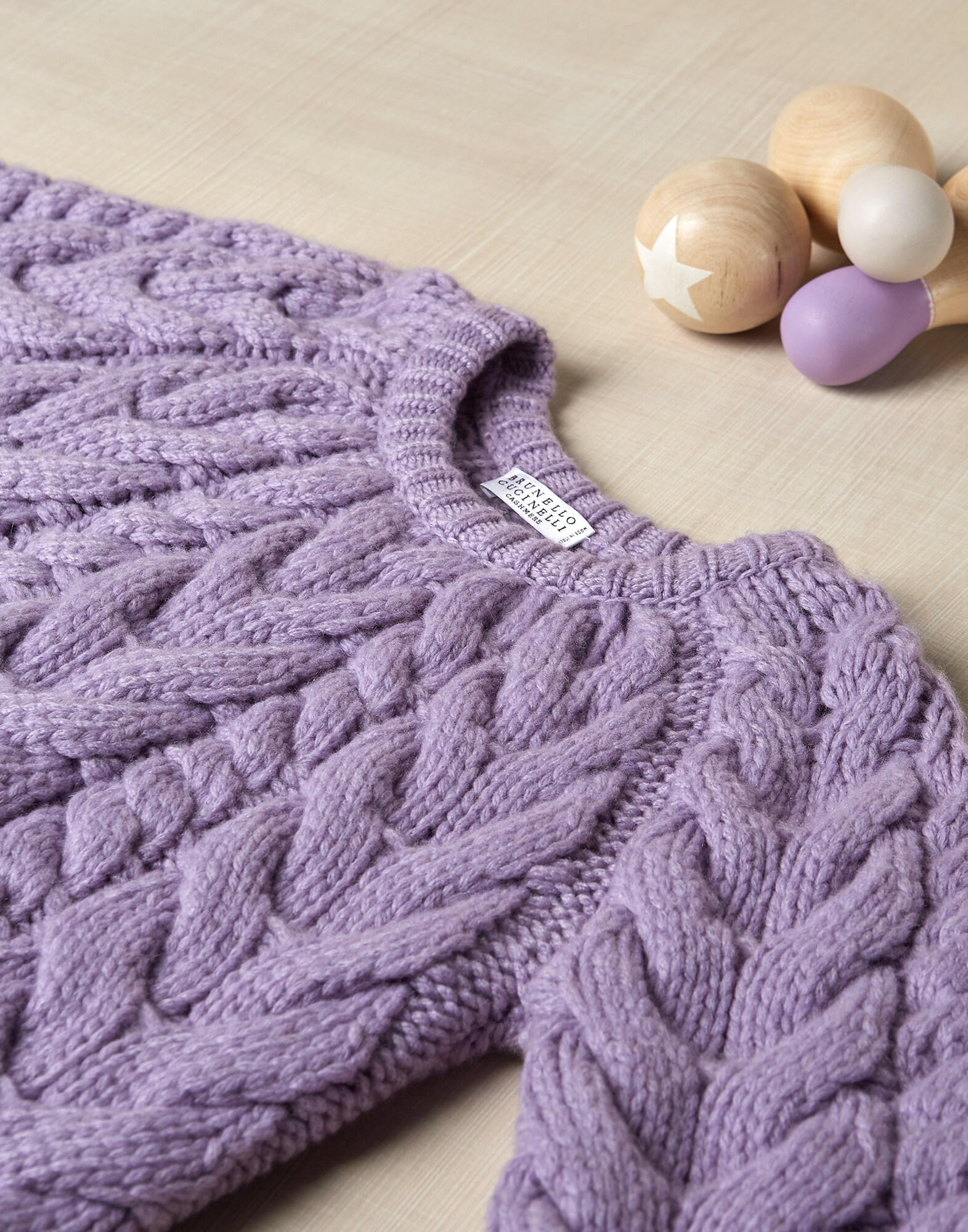 Crewneck Sweater Lilac Girl 0 - Brunello Cucinelli