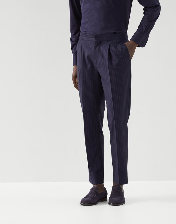 Tuxedo trousers Navy Blue Man - Brunello Cucinelli