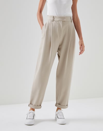 Baggy trousers Cool Beige Woman - Brunello Cucinelli 