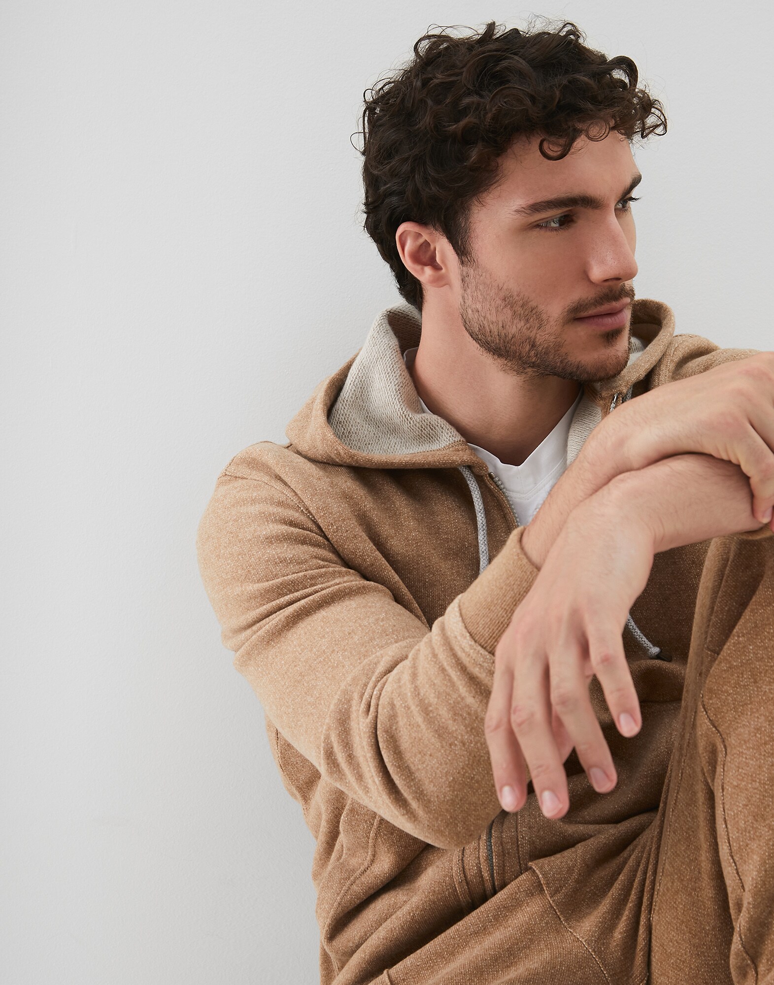 French terry sweatshirt Camel Man - Brunello Cucinelli
