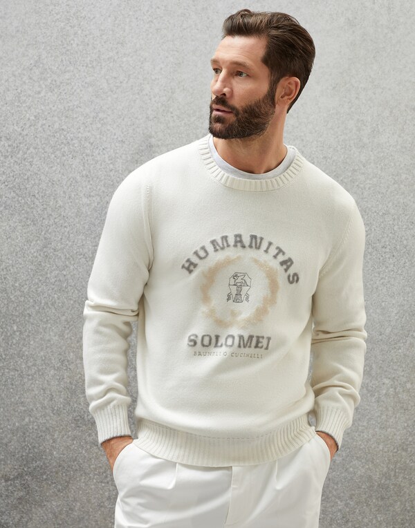 Cashmere sweater White Man - Brunello Cucinelli