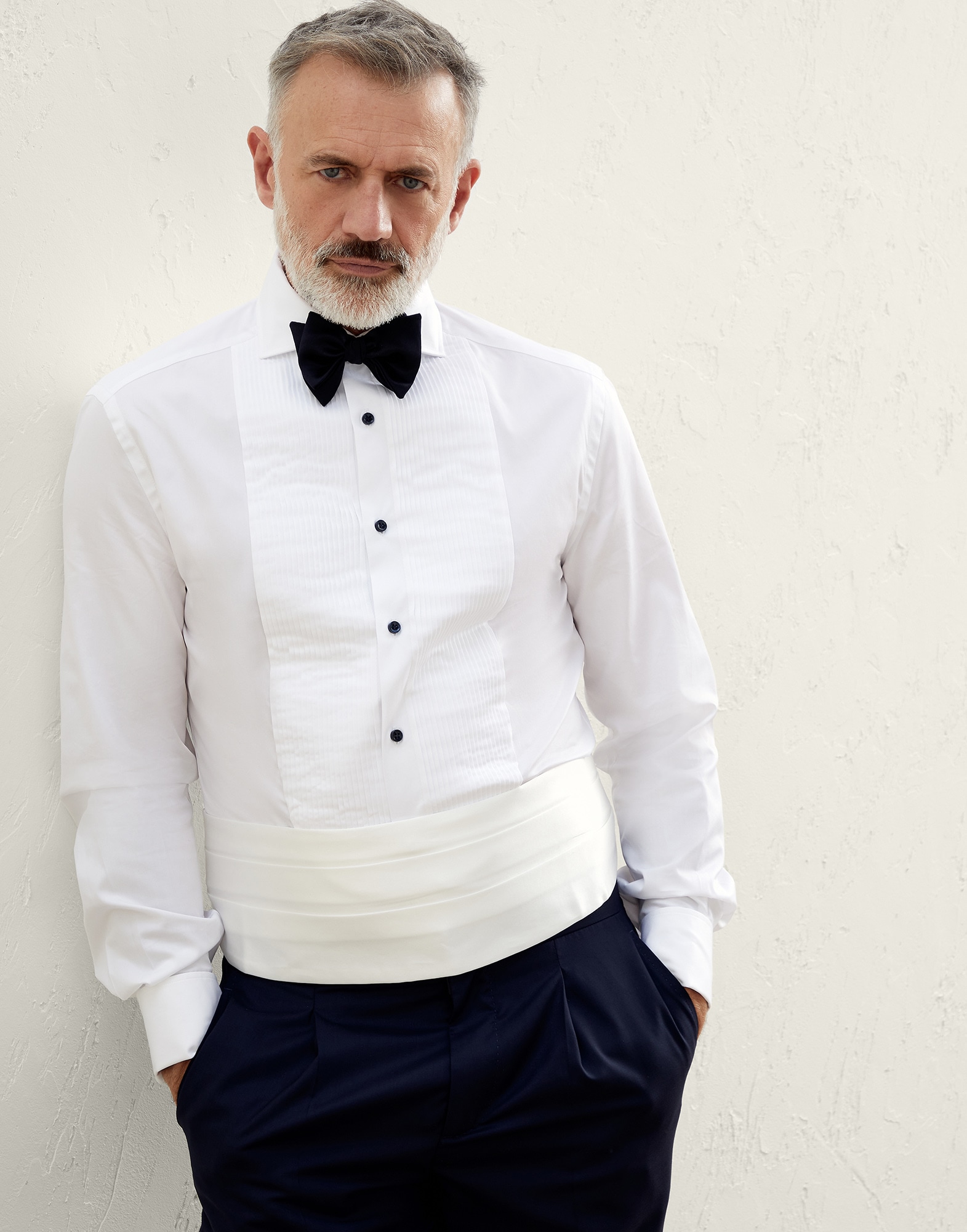 Tuxedo shirt White Man - Brunello Cucinelli