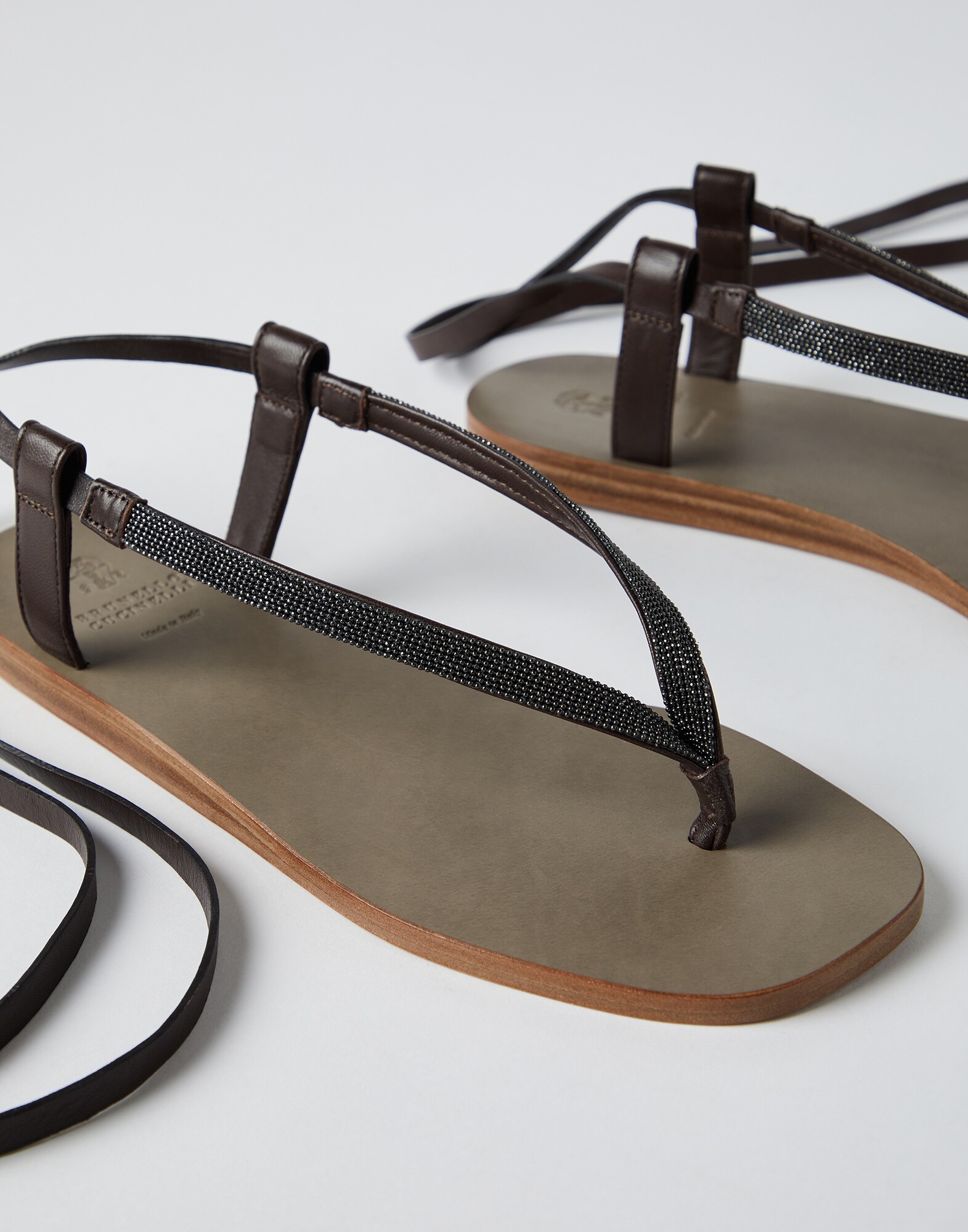 Leather sandals Rust Brown Woman - Brunello Cucinelli
