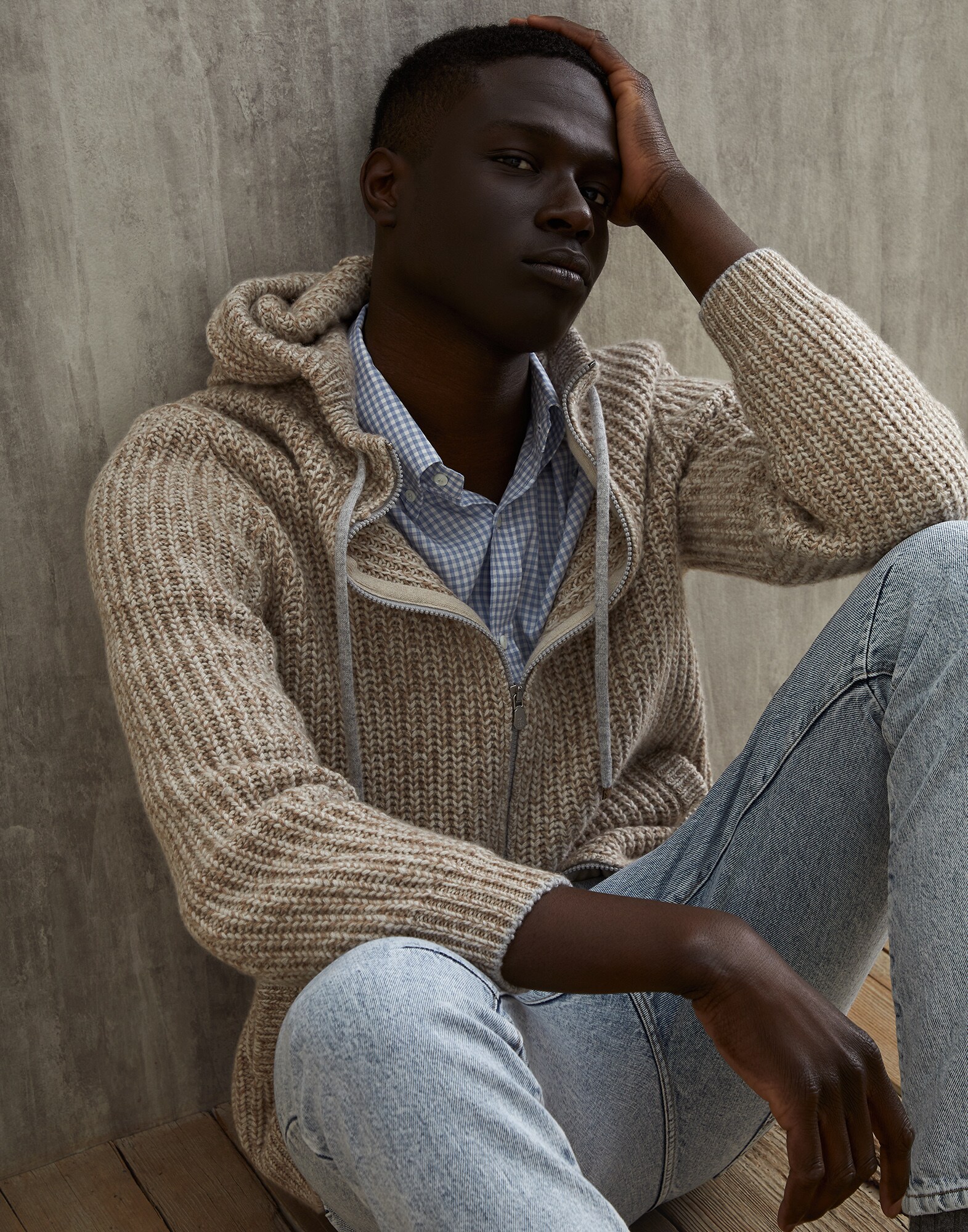 Cashmere cardigan Beige Man - Brunello Cucinelli