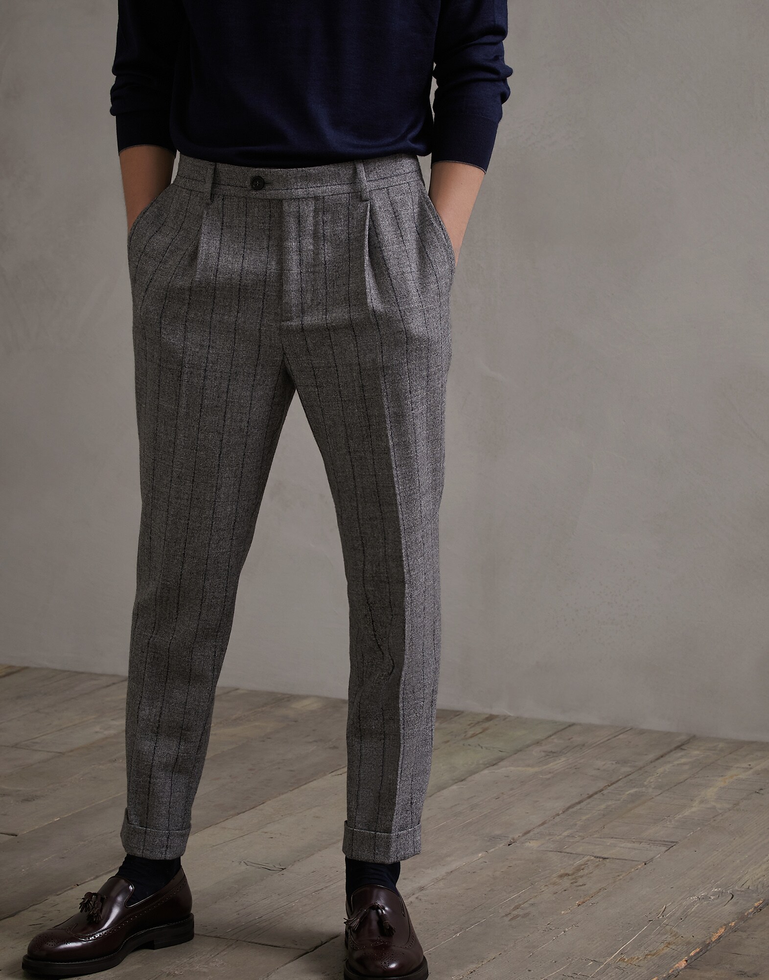 Trousers Medium Grey Man 0 - Brunello Cucinelli